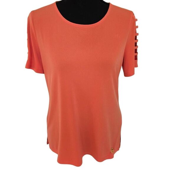 Michael Kors Womens Orange Short Sleeve Top Size Small - Picture 1 of 8